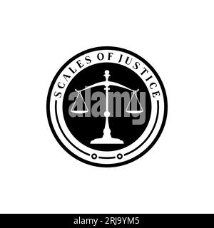 Simple Justice Scales Legal Law logo design Stock Vector