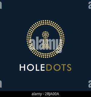 Keyhole with dots pattern logo design Stock Vector