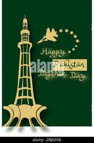 Pakistan defence day post Stock Vector