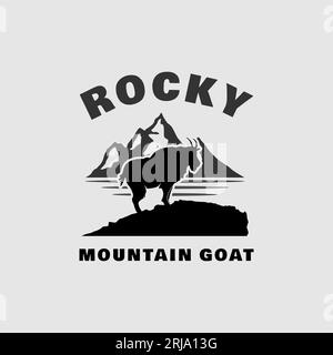 Mountain Goat Ibex Sheep Chamois Logo Design Inspiration Stock Vector