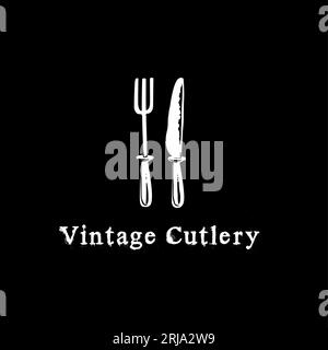Vintage cutlery icon logo vector design inspiration Stock Vector