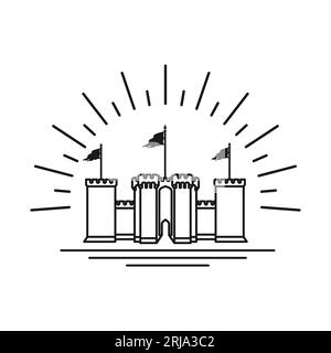 Minimalist Castle Line art logo design inspiration Stock Vector