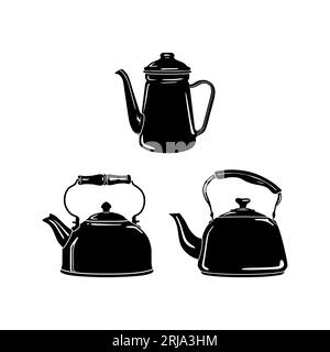 Teapot kettle boiler illustration set vector Stock Vector