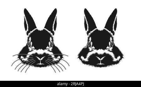 Rabbit Head Face Sketch Vector Design Inspiration Stock Vector
