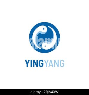modern circle yin yang symbol logo design inspiration Stock Vector