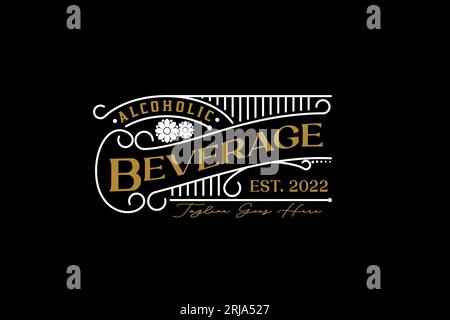 Vintage Label Logo Design inspiration for Beverage Stock Vector