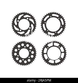 set of gear wheels sprocket Stock Vector