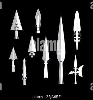 Spear Head Set Inspiration Design For Icon Or Logo Stock Vector