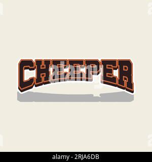 Cheeper Typography With Old School Style Font, Label Emblem Badge Stock Vector