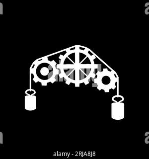 Gears Cog Wheel Machine With weighing scale For Factory logo design Stock Vector