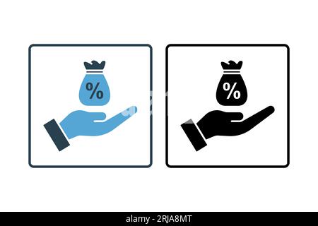 Loan icon. Icon related to Credit and Loan. suitable for web site design, app,, user interfaces, printable etc. Solid icon style. Simple vector design Stock Vector