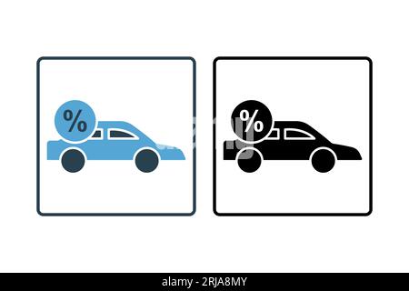 Car Leasing Icon. Icon related to Credit and Loan. suitable for web site design, app, user interfaces, printable etc. Solid icon style. Simple vector Stock Vector