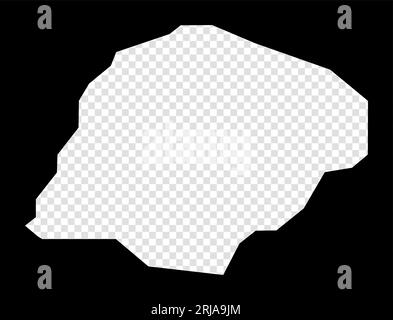 Stencil map of Inisheer. Simple and minimal transparent map of Inisheer. Black rectangle with cut shape of the island. Powerful vector illustration. Stock Vector