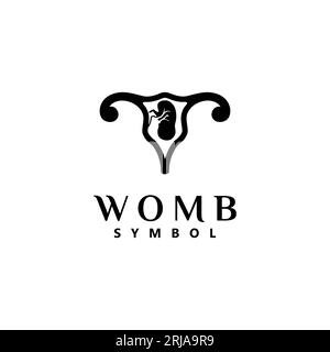 Pregnant Mother's Womb Symbol Logo Stock Vector