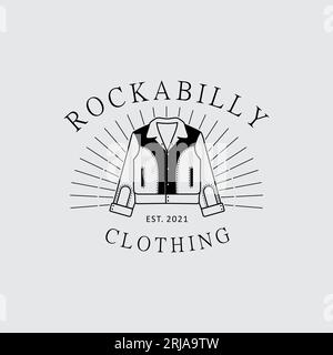 vintage rockabilly jacket logo for clothing store design inspiration Stock Vector