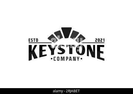 modern typography keystone for company logo design Stock Vector