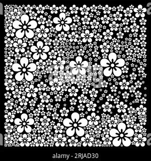 Floral Background For Bandana Designs, Tablecloth, Fabrics, Batik Design Inspiration Stock Vector