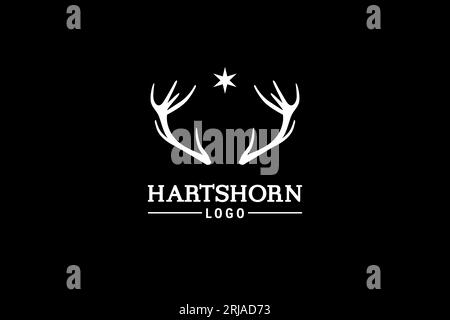 Stag Deer Buck Antler Hartshorn logo design inspiration Stock Vector