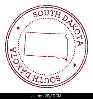 South Dakota map with stamp vintage vector background Stock Vector ...