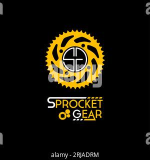 Logo Sprocket Chain Ring Initial Letter S and G For Bike Workshop Stock Vector