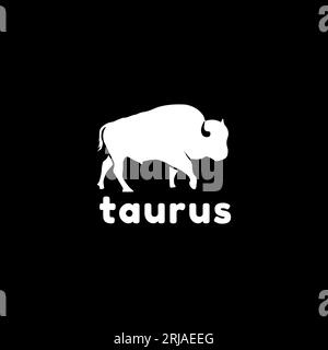 Bull Buffalo Horn, Taurus Bighorn Ram Silhouette logo design Stock Vector