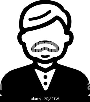 Senior man silhouette vector icon illustration Stock Vector