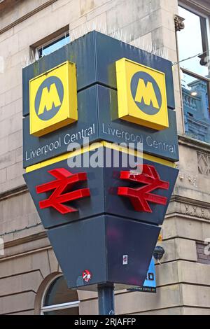 Bold St Entrance to Central Station, Liverpool Central Rail Station , Ranelagh St, Liverpool, Merseyside, England, UK, L1 1JT Stock Photo