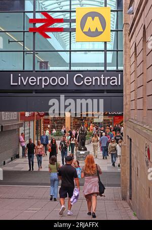 Bold St Entrance to Central Station, Liverpool Central Rail Station , Ranelagh St, Liverpool, Merseyside, England, UK, L1 1JT Stock Photo