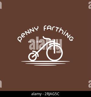 Penny Farthing Vintage Bike Logo Simple Minimalist Design Stock Vector