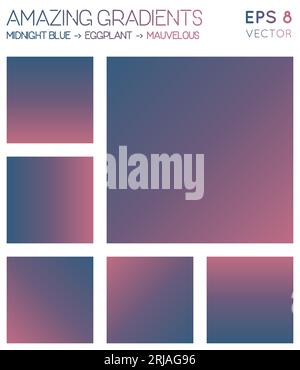 Colorful gradients in midnight blue, eggplant, and mauve color tones. Adorable gradient background, extraordinary vector illustration. Stock Vector