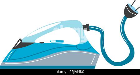 Iron for clothes home electric appliances, vector Stock Vector