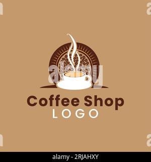 Coffee Bean, Smoke and Cafe Cup Mug logo for Coffee Shop design inspiration Stock Vector
