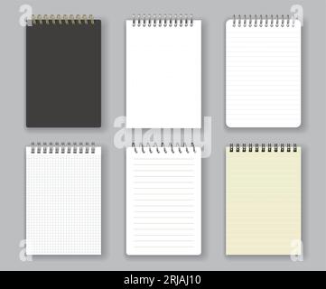 Realistic isolated notebooks and sketchbooks. Isolated 3d vector essential tools for writing, sketching, and doodling. Perfect for designers, artists, Stock Vector