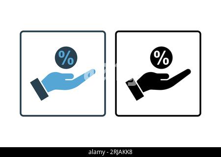 Getting Loan Icon. Icon related to Credit and Loan. suitable for web site design, app, user interfaces, printable etc. Solid icon style. Simple vector Stock Vector