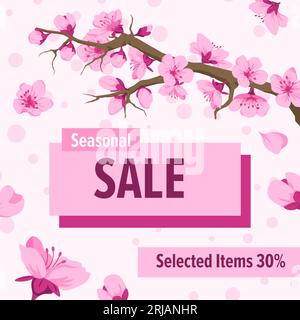 Seasonal sale, promotional banner for shop store Stock Vector