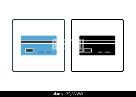 Credit Card Icon. Icon related to Credit and Loan. suitable for web site design, app, user interfaces, printable etc. Solid icon style. Simple vector Stock Vector