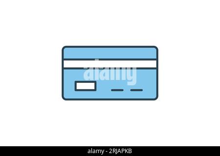 Credit Card Icon. Icon related to Credit and Loan. suitable for web site design, app, user interfaces, printable etc. Flat Line icon style. Simple vec Stock Vector