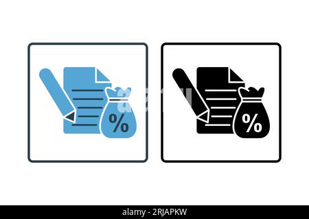 Loan Application Icon. Icon related to Credit and Loan. suitable for web site design, app, user interfaces, printable etc. Solid icon style. Simple ve Stock Vector