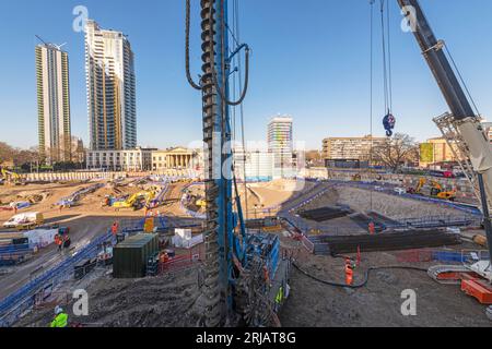 Elevated Photo of the Redevelopment of Elephant and Castle Town Centre by Multiplex. Stock Photo