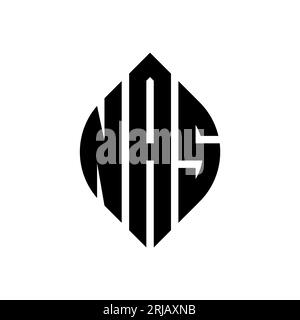 NAS circle letter logo design with circle and ellipse shape. NAS ellipse letters with typographic style. The three initials form a circle logo. NAS Ci Stock Vector