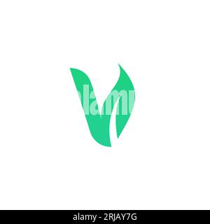 Letter V leaf Logo Design. V Growth Logo Stock Vector