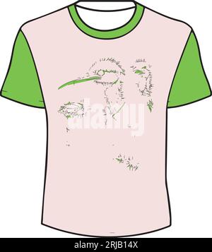 A Nice T-shirt with design with Ostrich bird Stock Vector