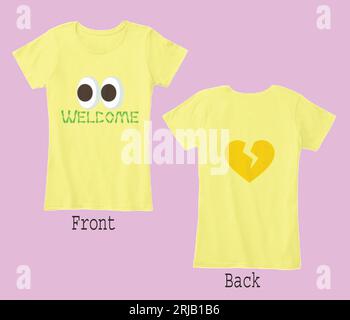 A nice color T-shirt writing of welcome Stock Vector
