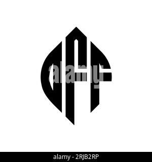 OFF circle letter logo design with circle and ellipse shape. OFF ellipse letters with typographic style. The three initials form a circle logo. OFF Ci Stock Vector