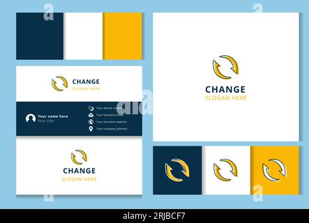 Change logo design with editable slogan. Branding book and business card template. Stock Vector