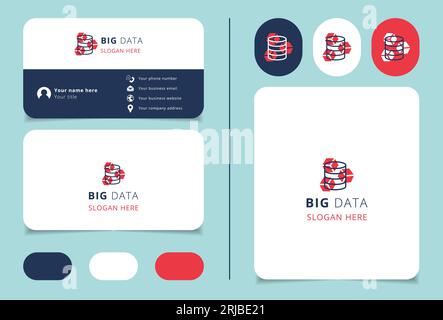 Big data logo design with editable slogan. Branding book and business card template. Stock Vector