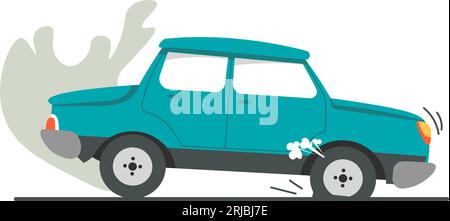 Car breakdown, smoke from vehicle, auto crash Stock Vector