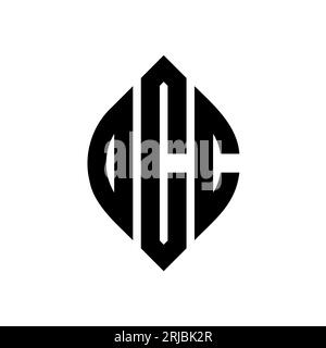 OCC circle letter logo design with circle and ellipse shape. OCC ellipse letters with typographic style. The three initials form a circle logo. OCC Ci Stock Vector