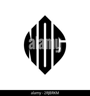 NOG circle letter logo design with circle and ellipse shape. NOG ellipse letters with typographic style. The three initials form a circle logo. NOG Ci Stock Vector