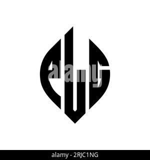 PLG circle letter logo design with circle and ellipse shape. PLG ellipse letters with typographic style. The three initials form a circle logo. PLG Ci Stock Vector